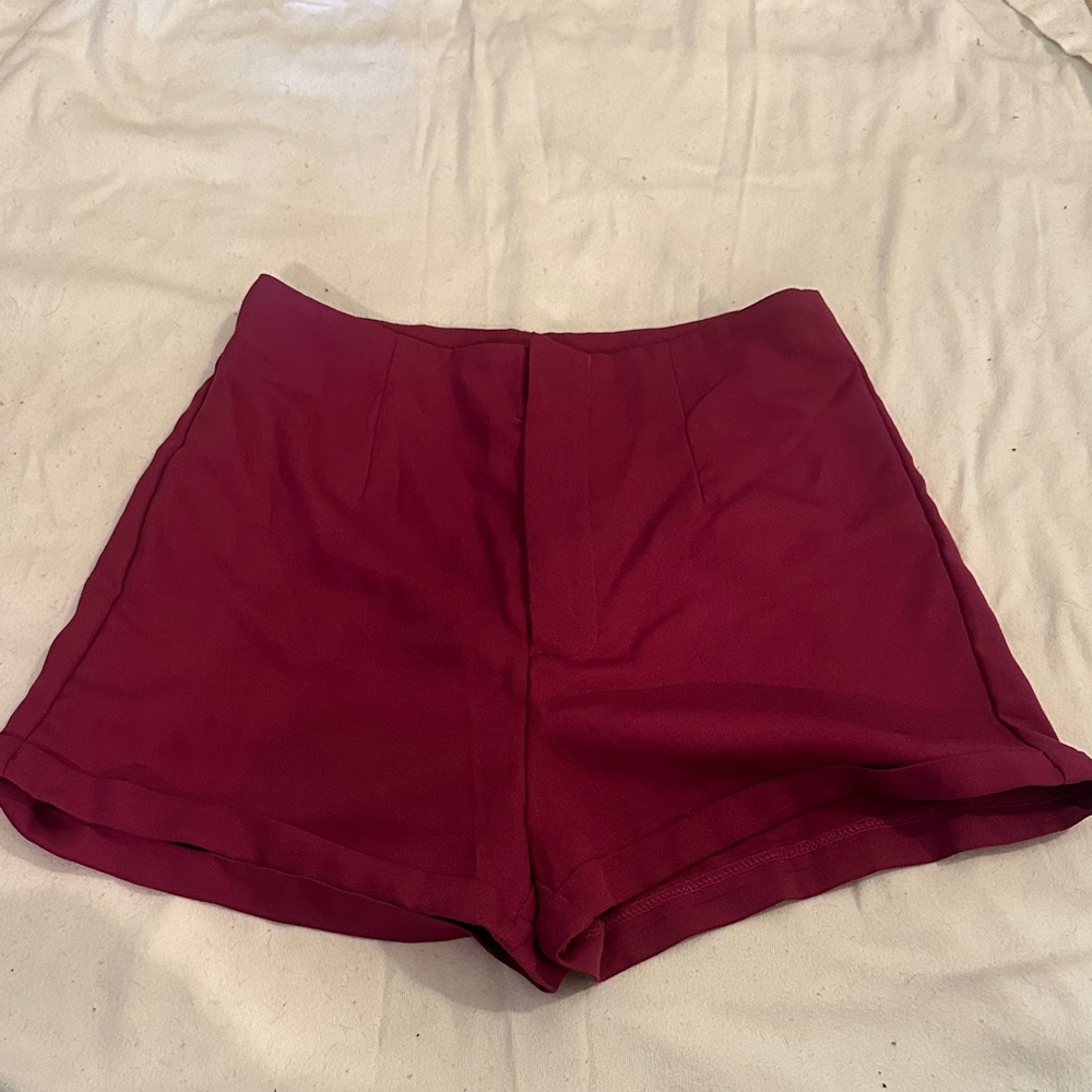SHEIN High Waist Burgundy Shorts